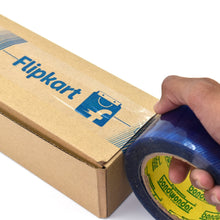 Roll of blue tape with Flipkart lbuyEasy for shipping purposes.