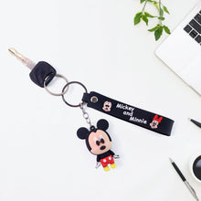 Cute Cartoon Silicone 3D Key Chain with Metal Hook & Strap (Pack of 1 / Mix Design)
