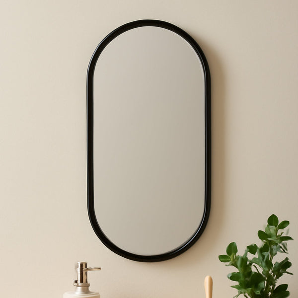 Modern Oval Wall-Mounted Bathroom Mirror (1 Pc)