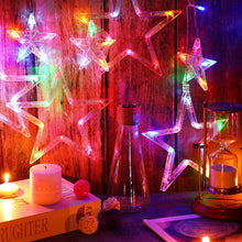 12 Stars LED Curtain String Lights with 8 Flashing Modes for Home Decoration, Diwali & Wedding LED Christmas Light Indoor and Outdoor Light ,Festival Decoration (Multicolor / With Box)